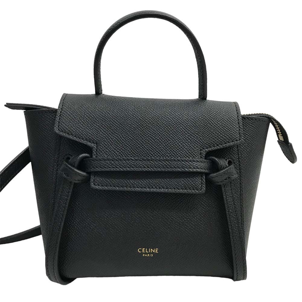 Celine Closure Belt Pico Crossbody Black Strap Flap Bag Shoulder